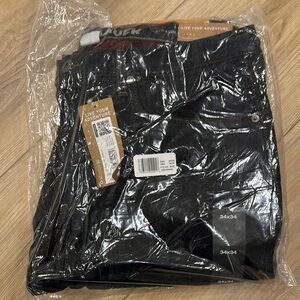 Eddie Bauer Men's H2Low Flex Flannel-Lined Jeans, Size 34x34, Black